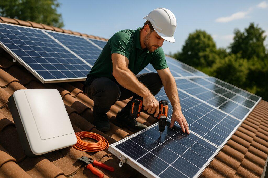 Fachgerechte Installation einer Photovoltaikanlage auf Schweizer Dach